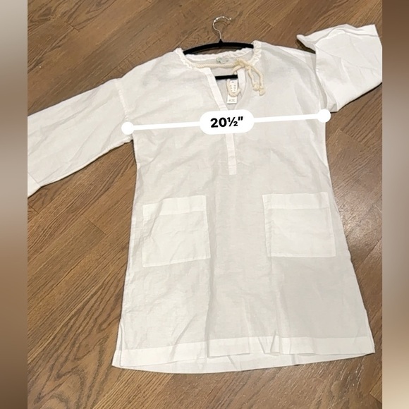 J.Crew - white Cotton-linen V-neck beach tunic (Size S) - Picture 9 of 11